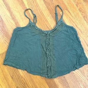 American Eagle green halter crop top size S